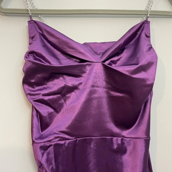 NWT Drawstring Sleeveless Backless Purple Mini Dress size M - Picture 3 of 8